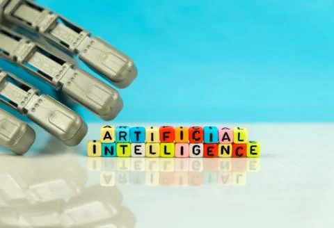 Conceptual machine learning.  Stock Photos