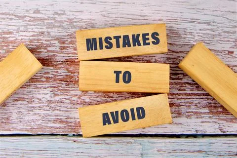 Conceptual mistakes to avoid symbol. Copy space. Mistakes to avoid message wr Stock Photos