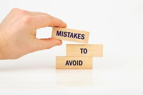 Conceptual mistakes to avoid symbol. Copy space. Mistakes to avoid message wr Stock Photos