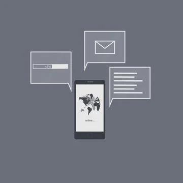 Conceptual mobile phone with an interface Stockillustratie