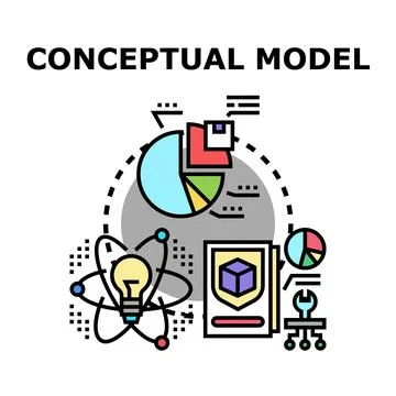 Conceptual model developing business strategy analysis Stock Illustration