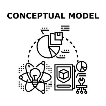 Conceptual model developing business strategy analysis Stock Illustration