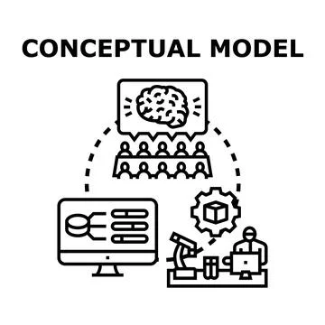 Conceptual model development brainstorming data analysis research 库存插图