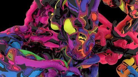 Conceptual multicolored desigh elements, liquid thick splash of paint Stock Illustration