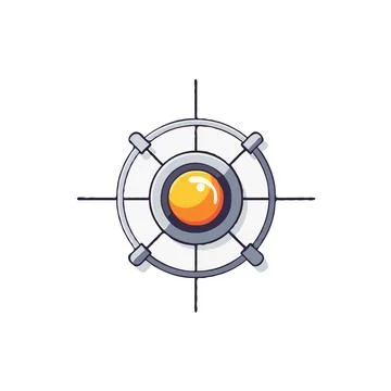 Conceptual navigation tool with stylized geometric elements and vibrant sph.. Stock Illustration