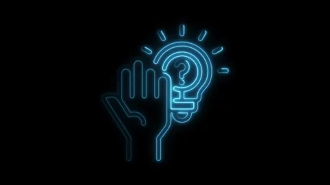 Conceptual neon light animation of problem solving idea generation and crea.. Stock Footage 309914615