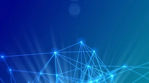 Conceptual network system of beams and node elements Stock Footage 125665186