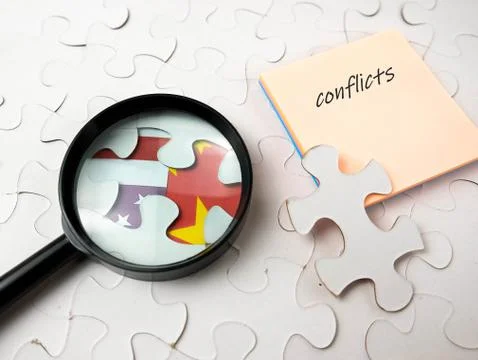 Conceptual of never ending conflicts between US and China Stock Photos