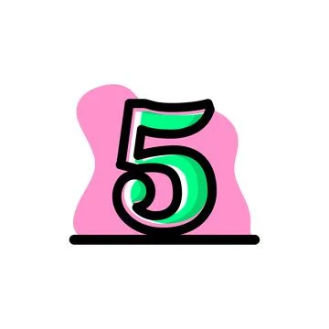 Conceptual Number 5 Vector Illustration Icon Design Stock Illustration