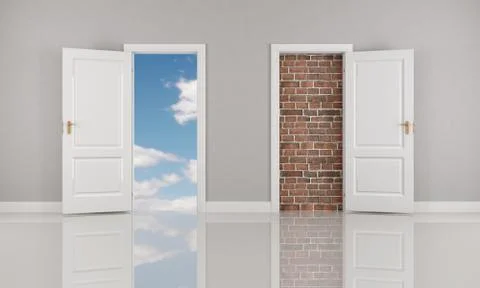 Conceptual  open door Stock Illustration
