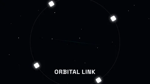 Conceptual orbital data link transmitting across deep space network Stock Footage 337502661
