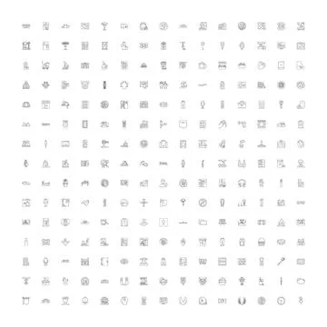 Conceptual outline icons set for web design and business 스톡 일러스트