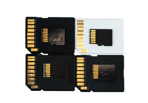 Conceptual photo of sd flash memory cards and micro SD Foto stock