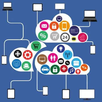 Conceptual picture of cloud app Stock Illustration