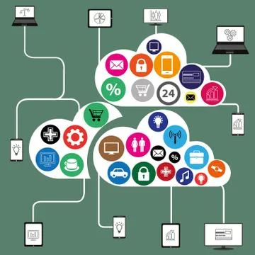 Conceptual picture of cloud app Stock Illustration