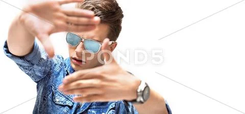 Conceptual picture of a handsome man Stock Photos