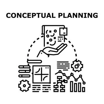 Conceptual planning creating project development strategy Stock Illustration