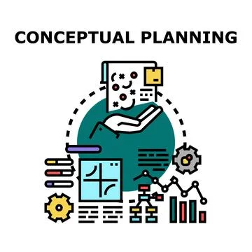 Conceptual planning creating project development strategy Stock Illustration