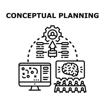 Conceptual planning process with creative business strategy development イラスト素材