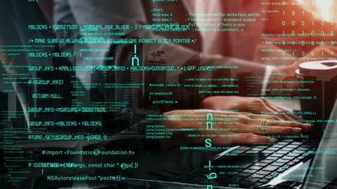 Conceptual programming and coding of future software Stock Footage 163241499
