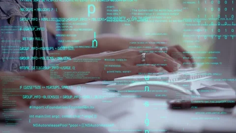 Conceptual programming and coding of future software Stock Footage 168330100