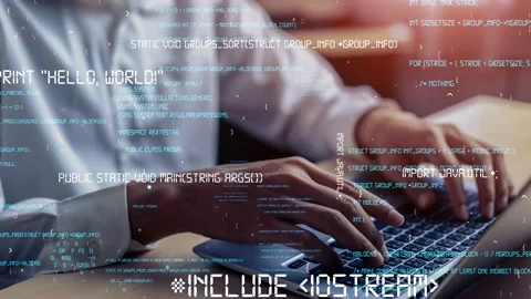 Conceptual programming and coding of future software Stock Footage 169677998