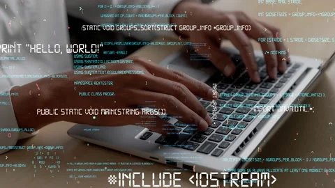 Conceptual programming and coding of future software Stock Footage 170240162