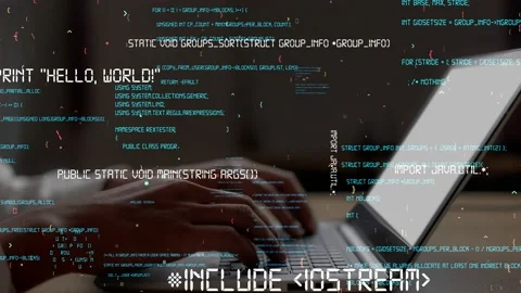 Conceptual programming and coding of future software Stock Footage 171359151