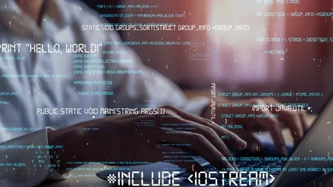 Conceptual programming and coding of future software Stock Footage 173776852