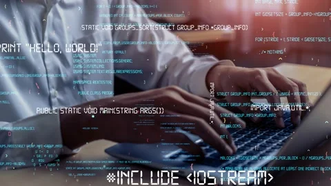 Conceptual programming and coding of future software Stock Footage 176979666