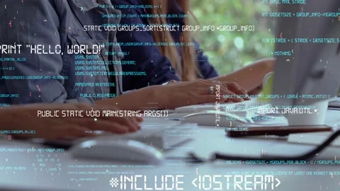 Conceptual programming and coding of future software Stock Footage 181097744