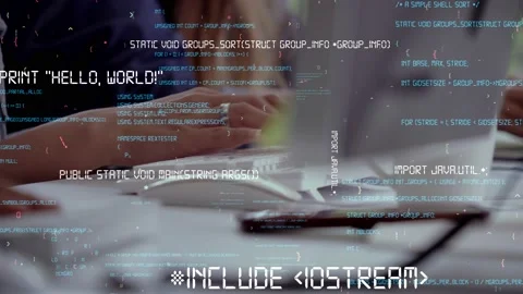 Conceptual programming and coding of future software Stock Footage 188425766