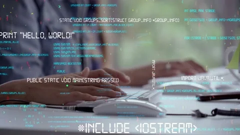 Conceptual programming and coding of future software Stock Footage 194891004