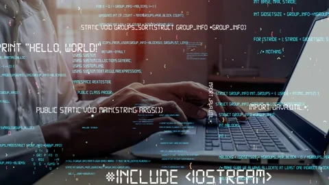 Conceptual programming and coding of future software Stock Footage 195019120