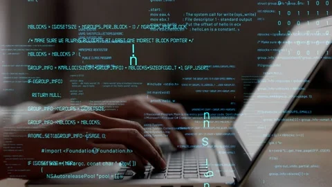 Conceptual programming and coding of future software Stock Footage 197052326
