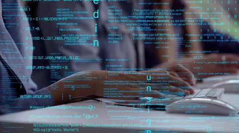 Conceptual programming and coding of future software Stock Photos