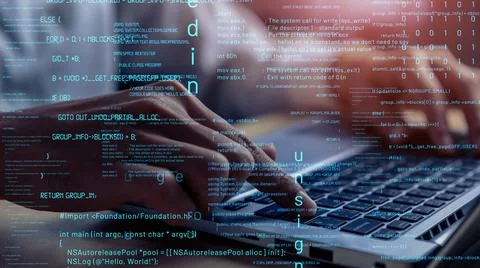 Conceptual programming and coding of future software Stock Photos