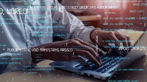 Conceptual programming and coding of future software Stock Photos