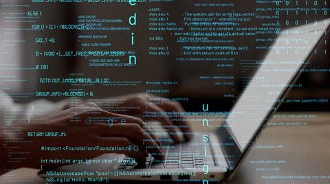 Conceptual programming and coding of future software 스톡 사진