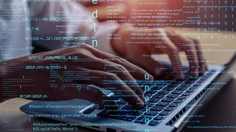 Conceptual programming and coding of future software Foto stock