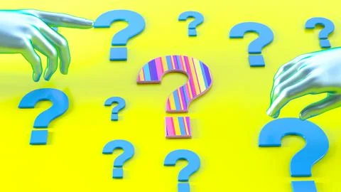Conceptual question mark and hand Stock Illustration