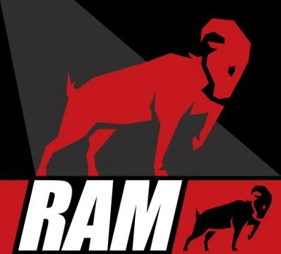 Conceptual red ram icon Stock Illustration