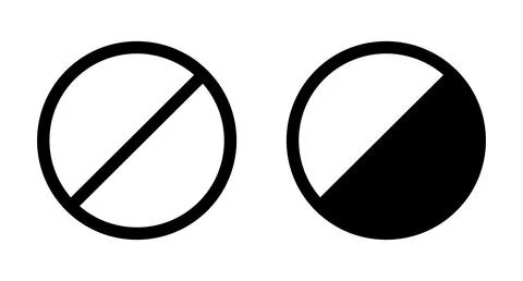 Conceptual Representation of Binary Choices Using Simple Circular Icons Stock Illustration
