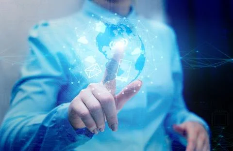 Conceptual representation of data protection in the global Internet using art Stock Photos