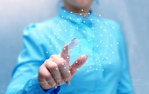 Conceptual representation of data protection in the global Internet using art Stock Photos