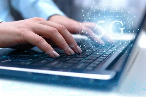 Conceptual representation of the future development of the Internet. 5g netwo Stock Photos