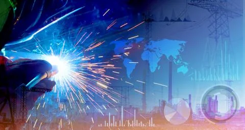 Conceptual representation of the industry of the future. Automatic production Stock Photos