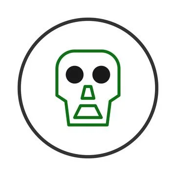 Conceptual representation of mortality using a streamlined skull icon withi.. Stock Illustration