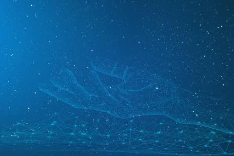 Conceptual representation of the network and the interconnections of the Inte Stock Illustration