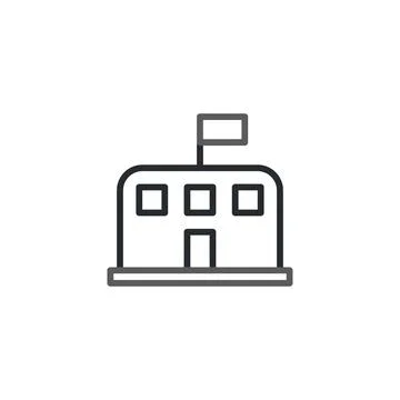 Conceptual representation of a public building emphasizing official symboli.. Stock Illustration